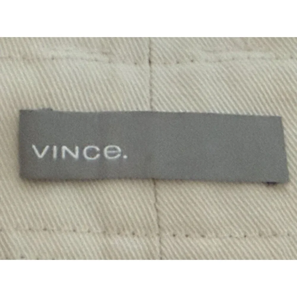 Vince Womens Cream Cotton Wide-Leg Cropped Pants W/ Patch Pockets & Drawstring W - Picture 2 of 7